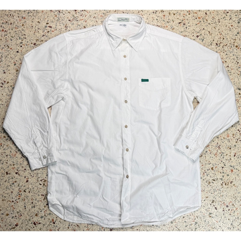 Guess Jeans USA Vintage Men's Button Up Long Sleeve White Shirt Size Medium
